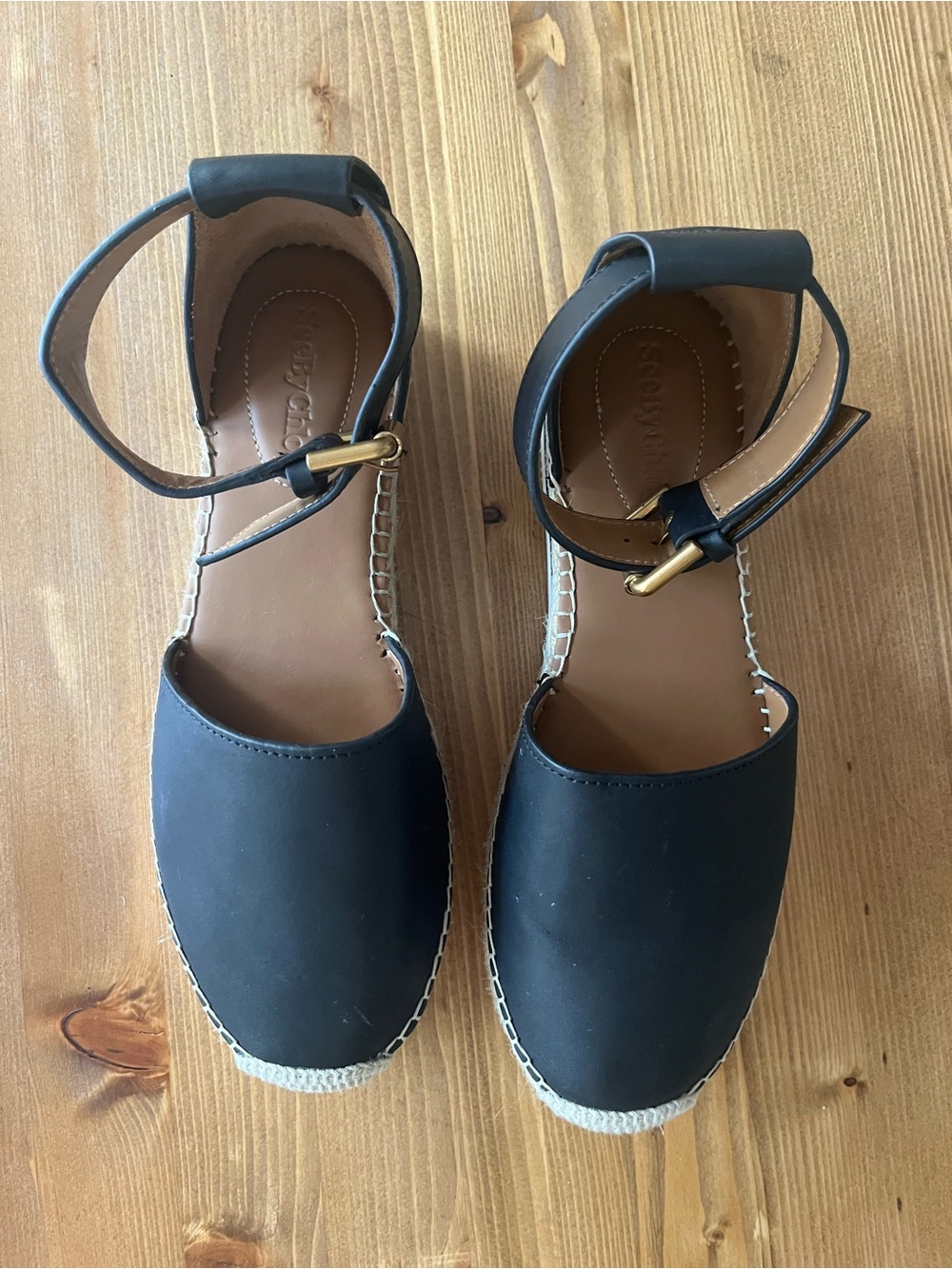 See by Chloe Black Espadrille Ankle-Strap Flats - Women - Picture 2 of 6